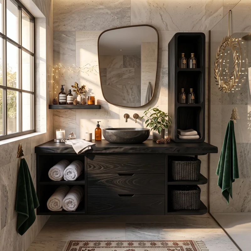 Organic Modern Nutcracker Bathroom Vanity Wellness Room SILDTTRBRV243