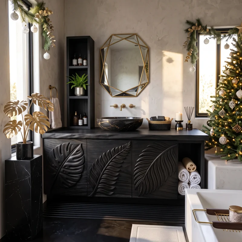 Handcrafted Rustic Xmas Bathroom Vanity Mountain Retreat SILDTTRBRV240