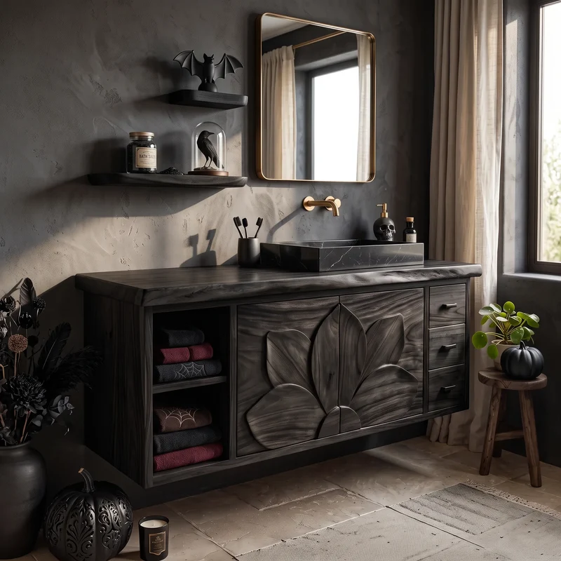 Farmhouse Skull Storage Bathroom Vanity Country Retreat SILDTTRBRV237