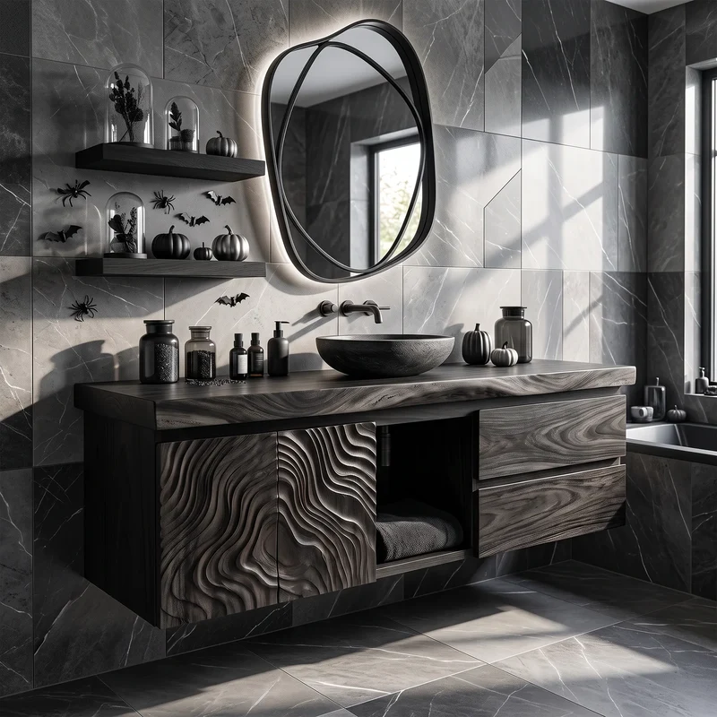 Contemporary Halloween Floating Bathroom Vanity Urban Loft SILDTTRBRV235