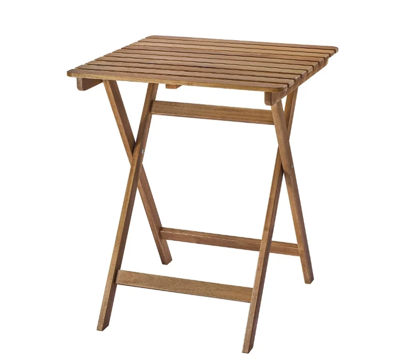 ASKHOLMEN Table, outdoor, foldable dark brown, 60x62 cm