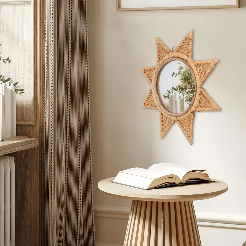 Petit Miroir Rotin Pas Cher - Style Naturel et Déco Bohème