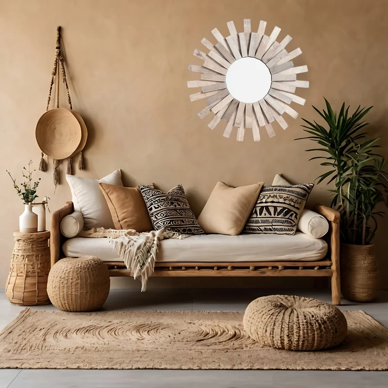 Miroir Rotin Vintage - Design Brut et Authentique