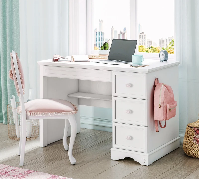 Rustic White Small Study Desk
