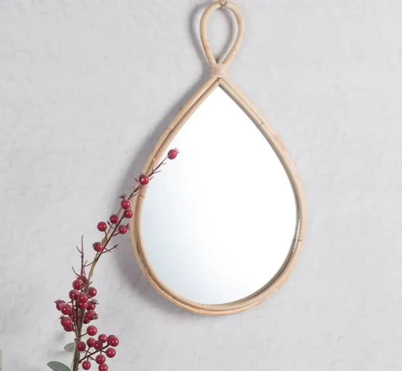 Miroir Mural Design Original en Rotin – Authentique et Naturel