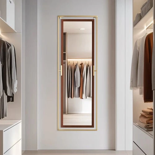 Miroir Doré Rectangulaire Polyvalent pour un Intérieur Moderne