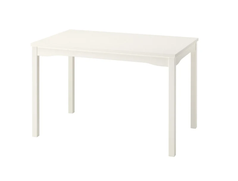 HAUGA kitchen table, white, 118x74 cm, seats 4