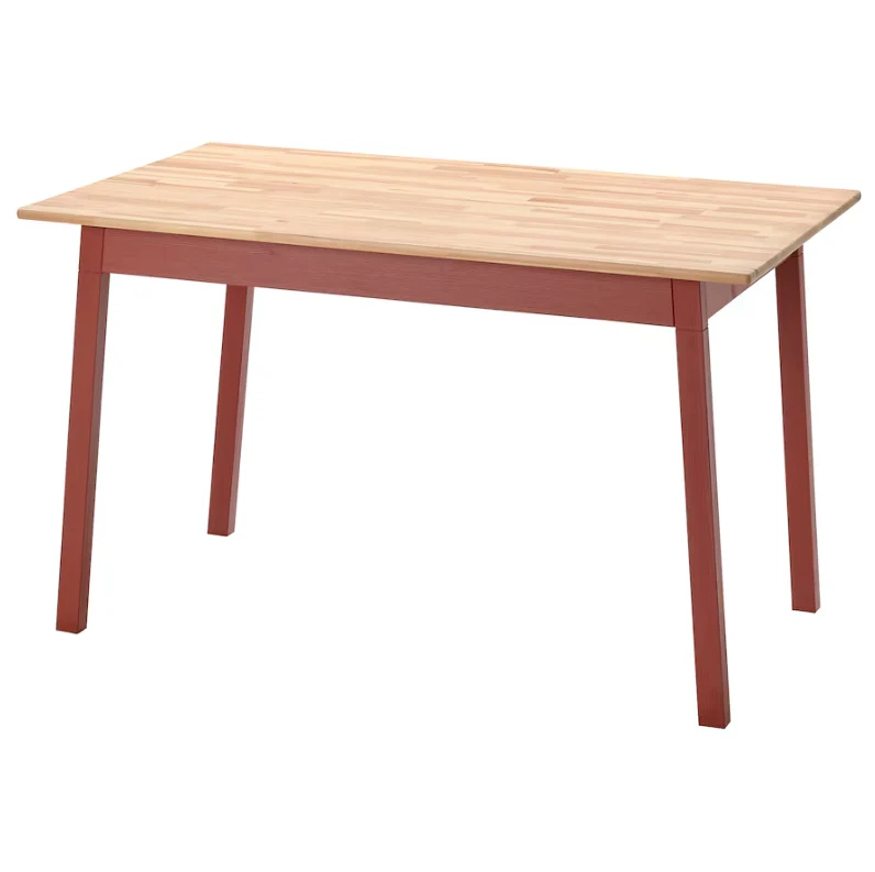 PINNTORP Table, light brown stained/red stained, 125x75 cm