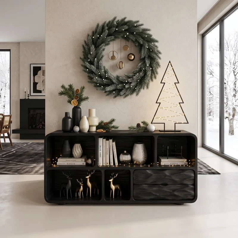 Mid Century Xmas Storage Console Table Living Room SILDTTRCS117
