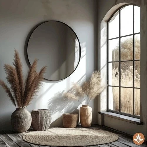 Miroir Rond Noir 100 cm – Style et Modernité pour Votre Espace