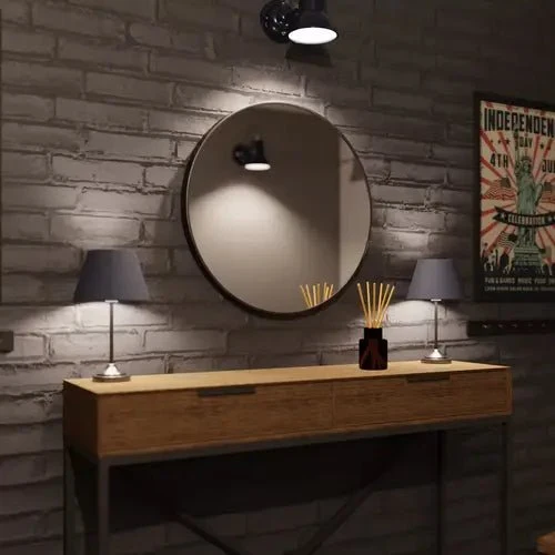 Miroir Rond Noir 60 cm - Style Moderne et Praticité