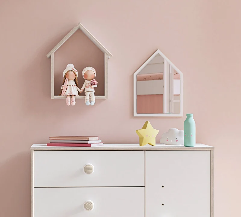 Montes White Fence Mirror Set