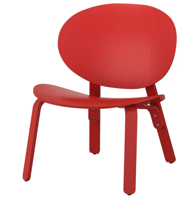 FRÖSET Easy chair, red stained oak veneer