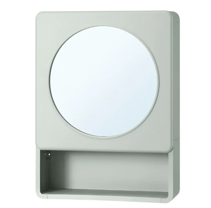 IVÖSJÖN bathroom wall cabinet, green, 44x15x59 cm
