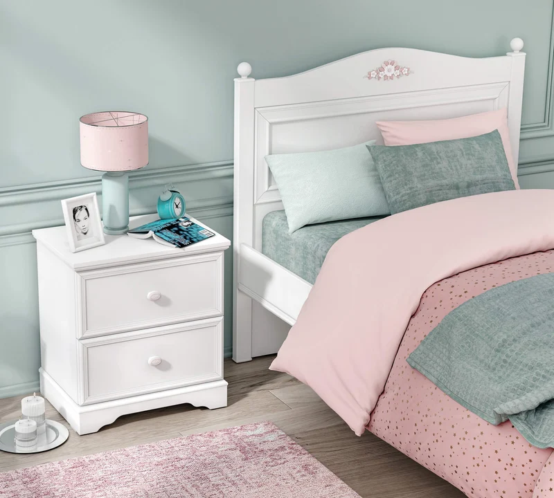 Rustic White Nightstand