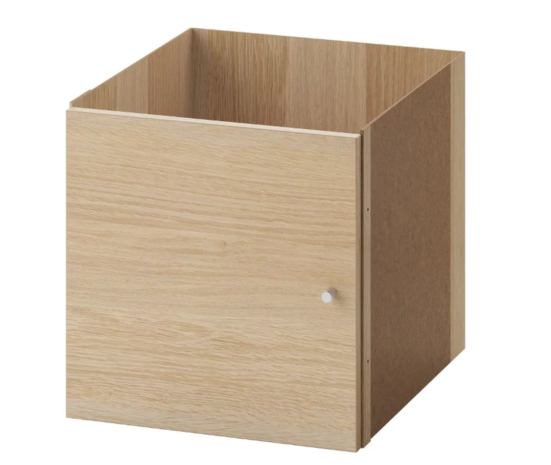 KALLAX insert with door, white stained oak effect, 33x33 cm, with door