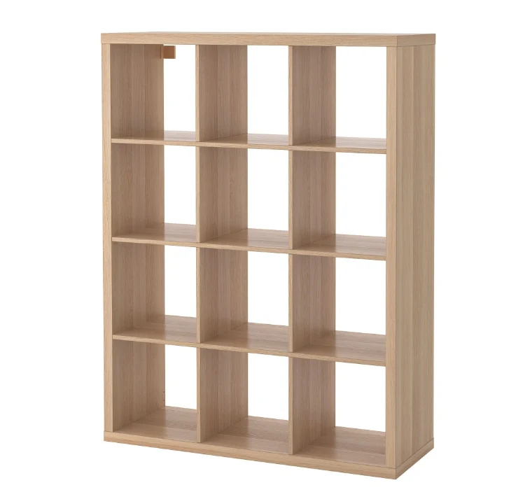 KALLAX Open Shelving Unit, white stained oak effect, 112x147 cm