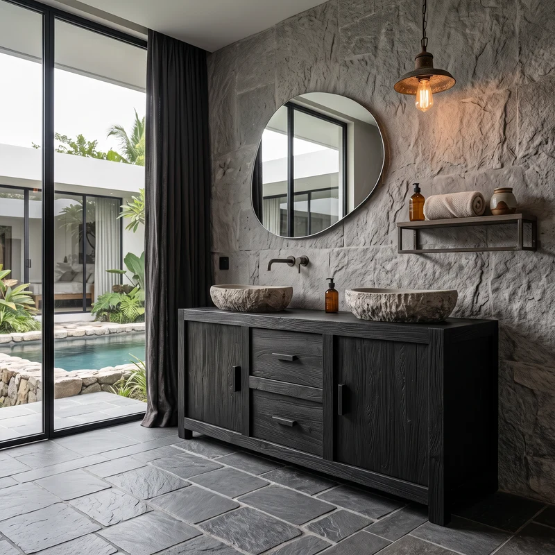 Contemporary Double Bathroom Vanity With Cabinet And Drawer Storage For Bathroom SINLHABRV340