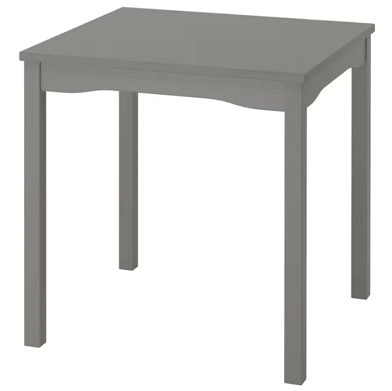 HAUGA Table, grey/birch veneer, 74x74 cm