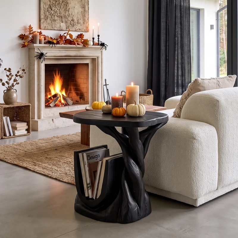 Organic Beside Table Halloween Inspired With Branch Base For Living Room SINLHASTA316