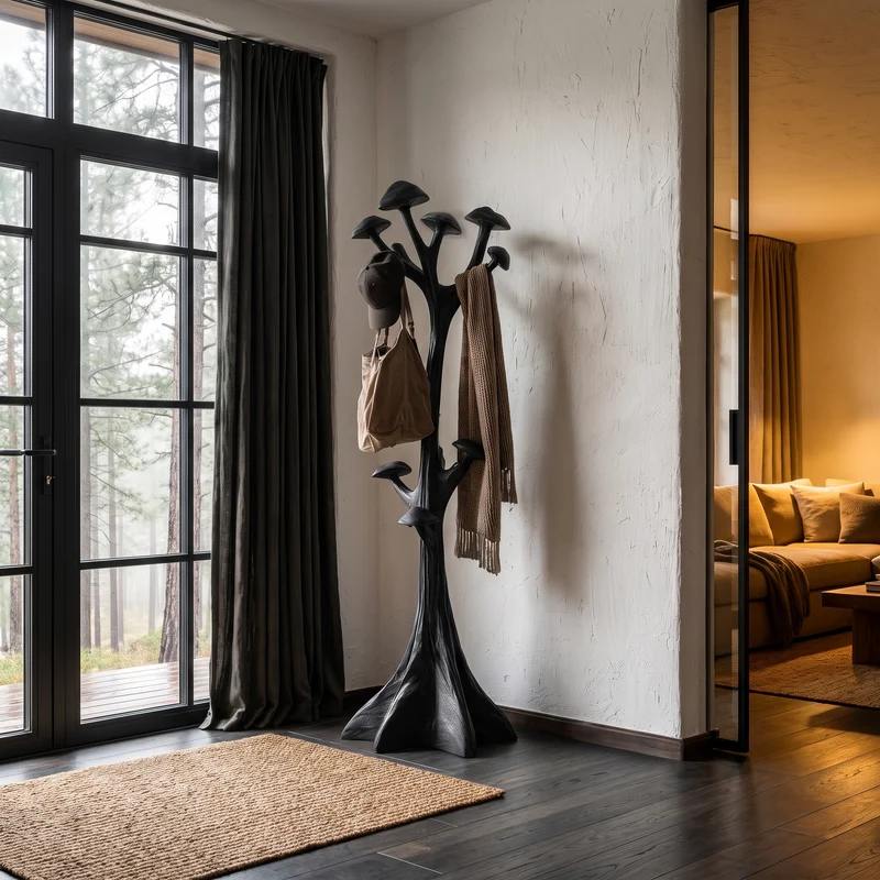 Modern Sculptural Tree Coat Rack Freestanding Design For Entryway Hallway SINLHATCR126
