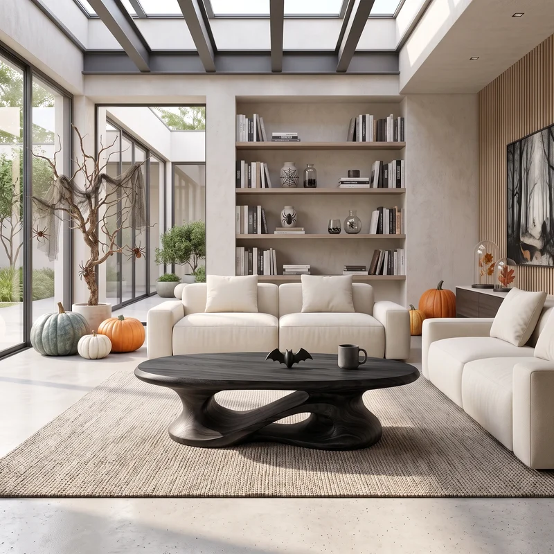 Contemporary Halloween Curved Coffee Table For Home Interior SILDTTNCF071