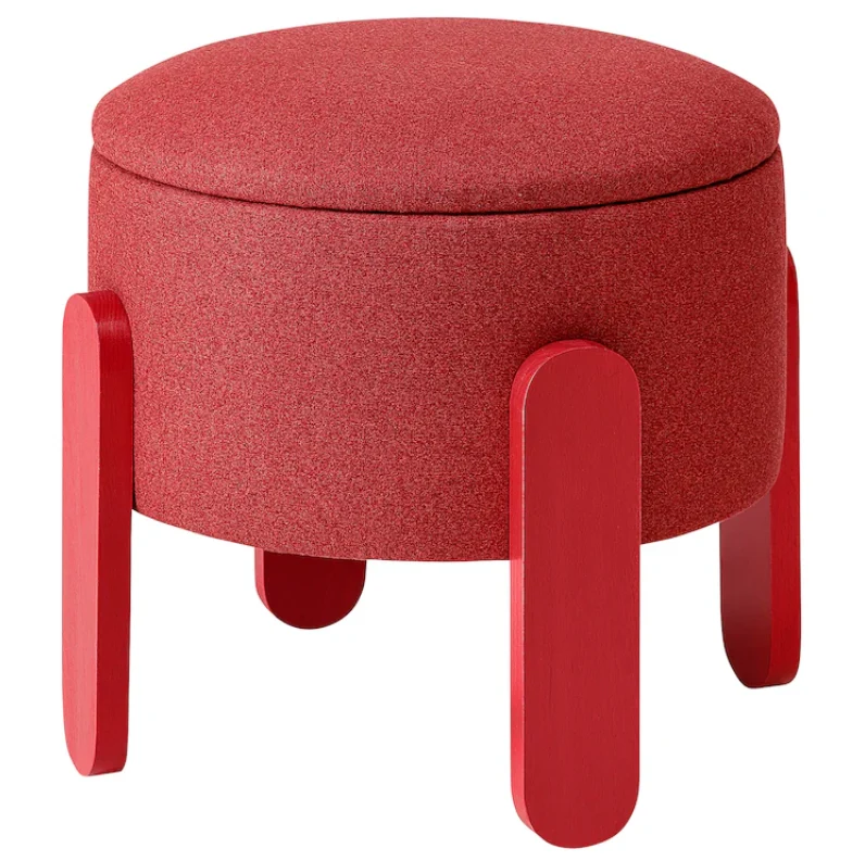 FORLUNDA Pouffe, with storage/Tonerud red