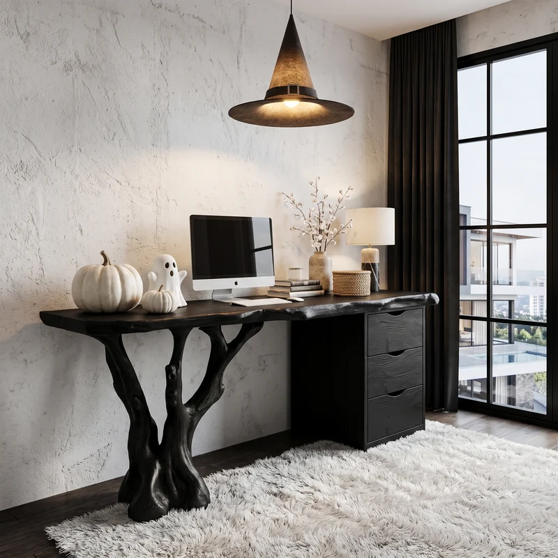 Mid Century Halloween Desk Branch Design For Study Room And Workspace SINLHADE179