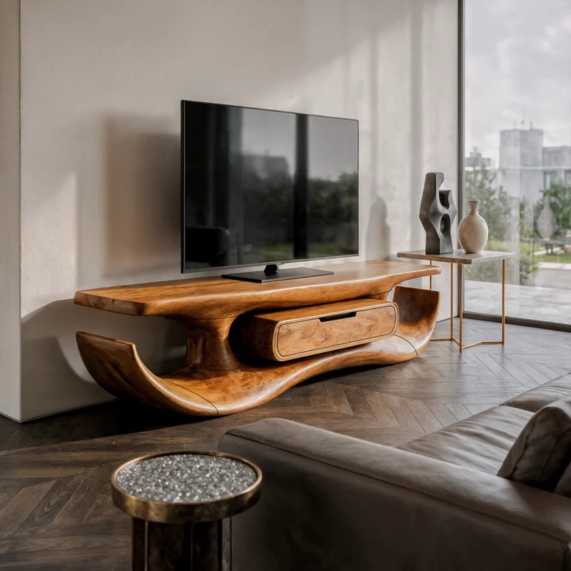Organic Sculptural TV Cabinet For Living Room And Media Room SINLKITVC108