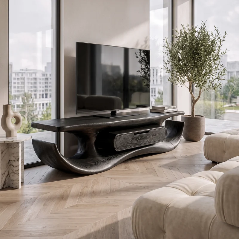 Organic Sculptural TV Cabinet For Living Room And Media Room SINLKITVC108