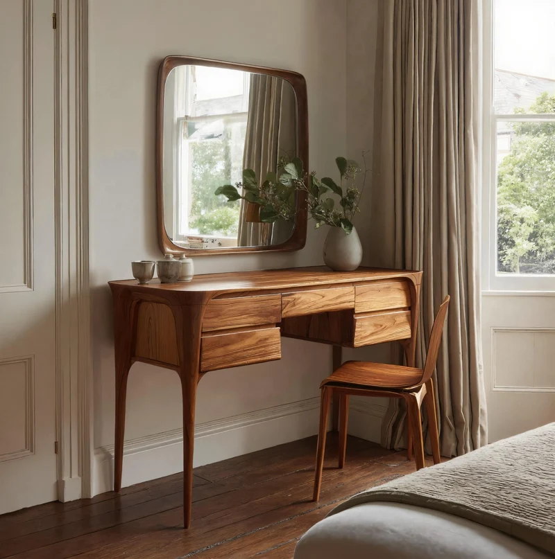 Modern Wooden Vanity Table With Drawers For Bedroom SITHHNVAN004