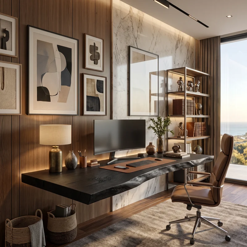 Modern Live Edge Floating Desk For Home Workspace SITHTTDE047