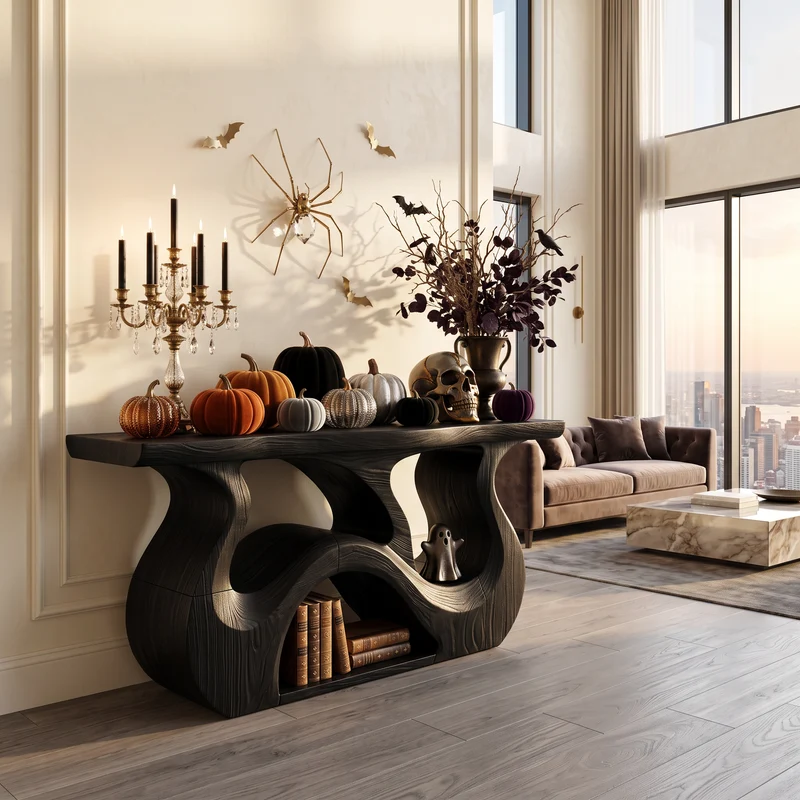 Minimalist Branch Form Entryway Table For Halloween Cabin Decor SILDTTNCS146