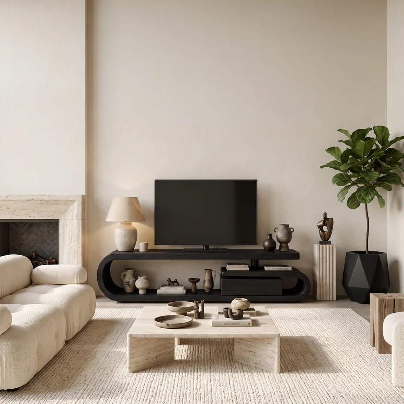 Handcrafted TV Cabinet For Living Room Media Use RTTHTTTVC034