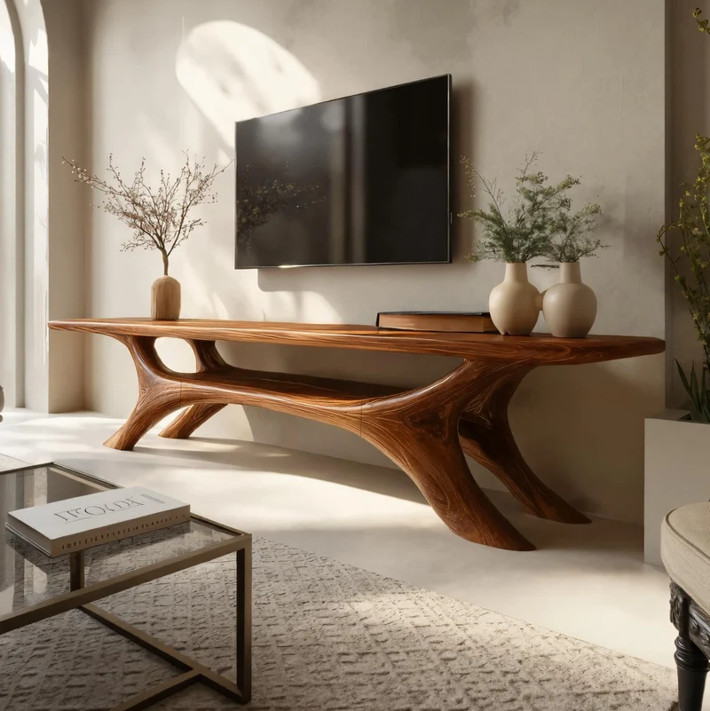 Modern Sculptural TV Cabinet For Living Room Accent RTTHTTTVC055