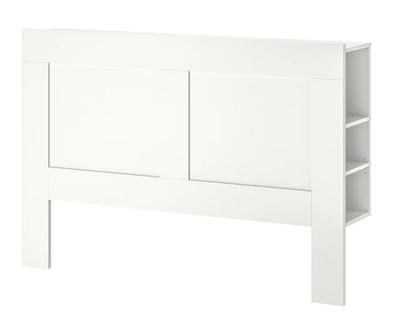 BRIMNES Headboard with storage compartment, white, 140 cm