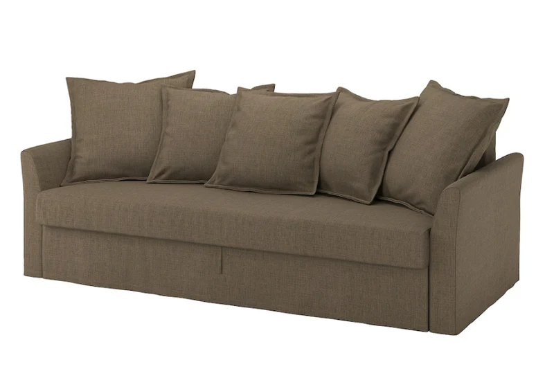 HOLMSUND 3-seat sofa-bed, grey-brown