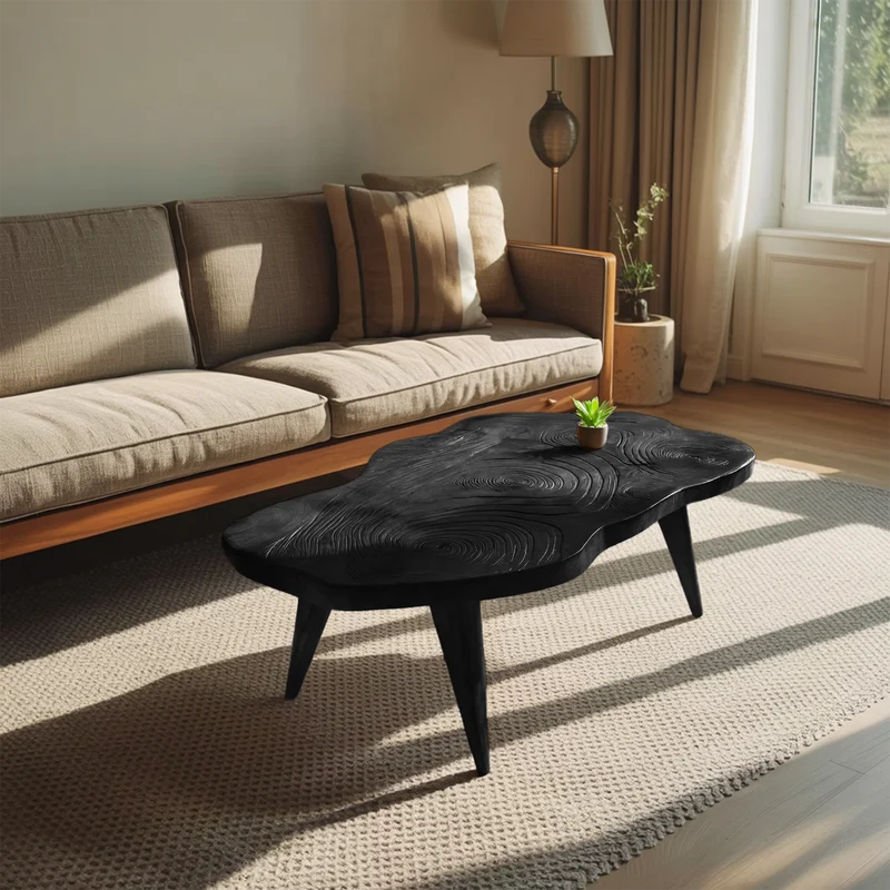 Handcrafted Irregular Wooden Table For Entryway Design SILDTTRCF094