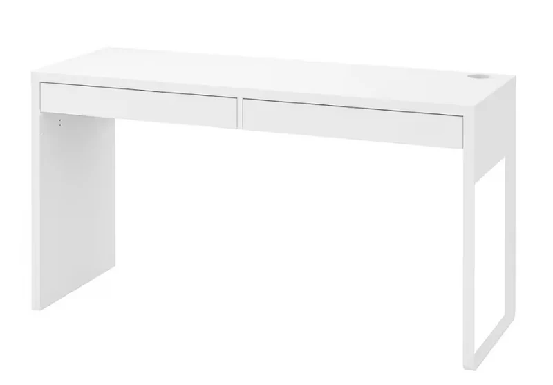 MICKE Desk, white, 142x50 cm