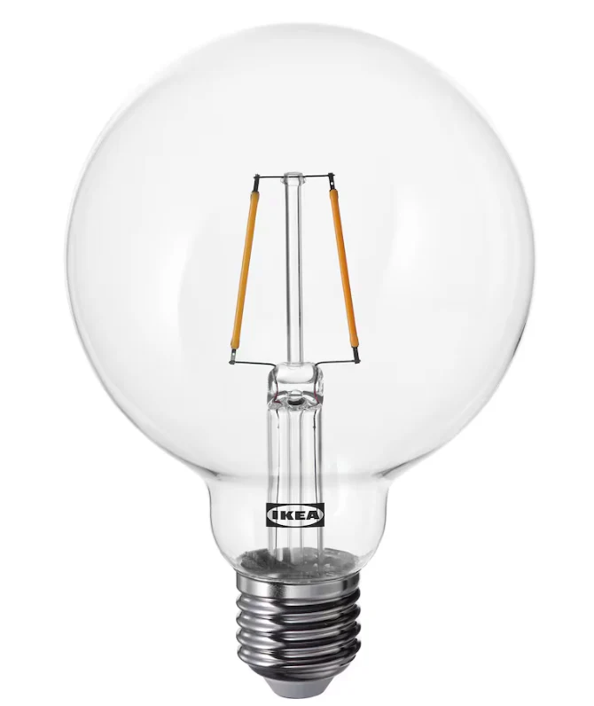 LUNNOM LED bulb E27 150 lumen, globe clear, 95 mm
