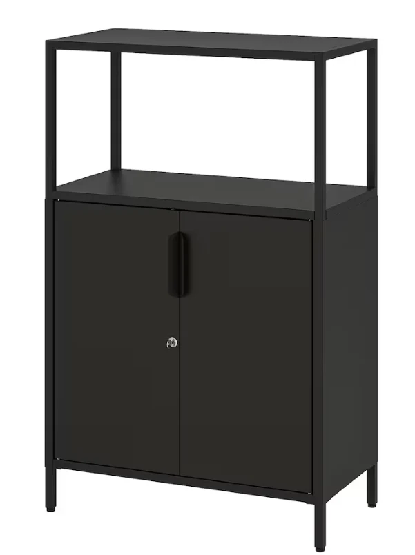TROTTEN Cabinet with doors, anthracite, 70x35x110 cm