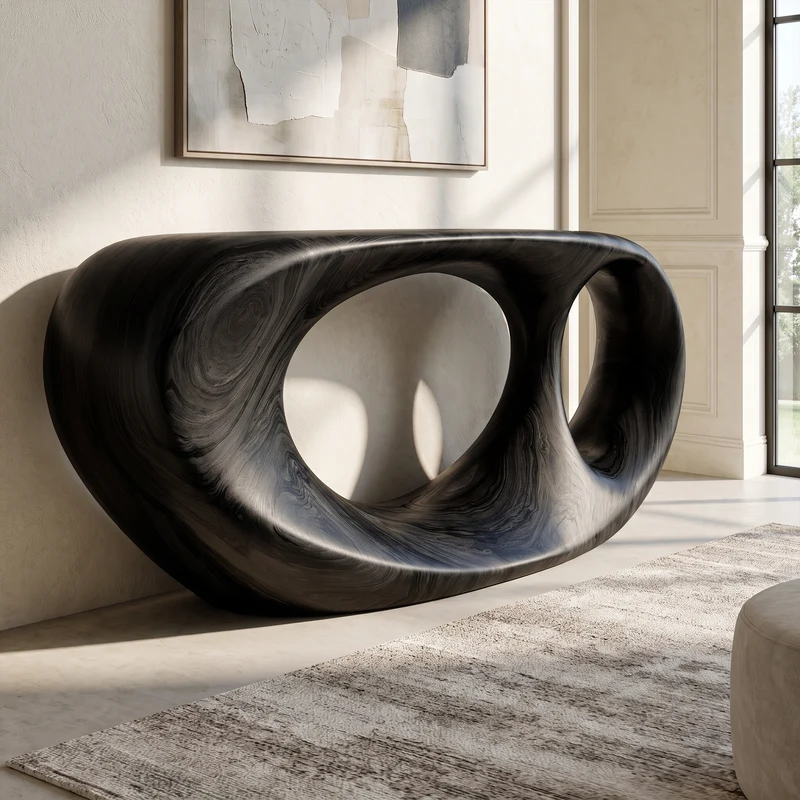 Console Table Organic Double Loop Design For Entryway SINLKICS678