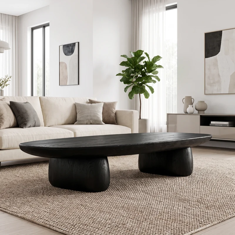 Contemporary Coffee Table With Artistic Column Form For Living Room And Lounge SINLKICF423
