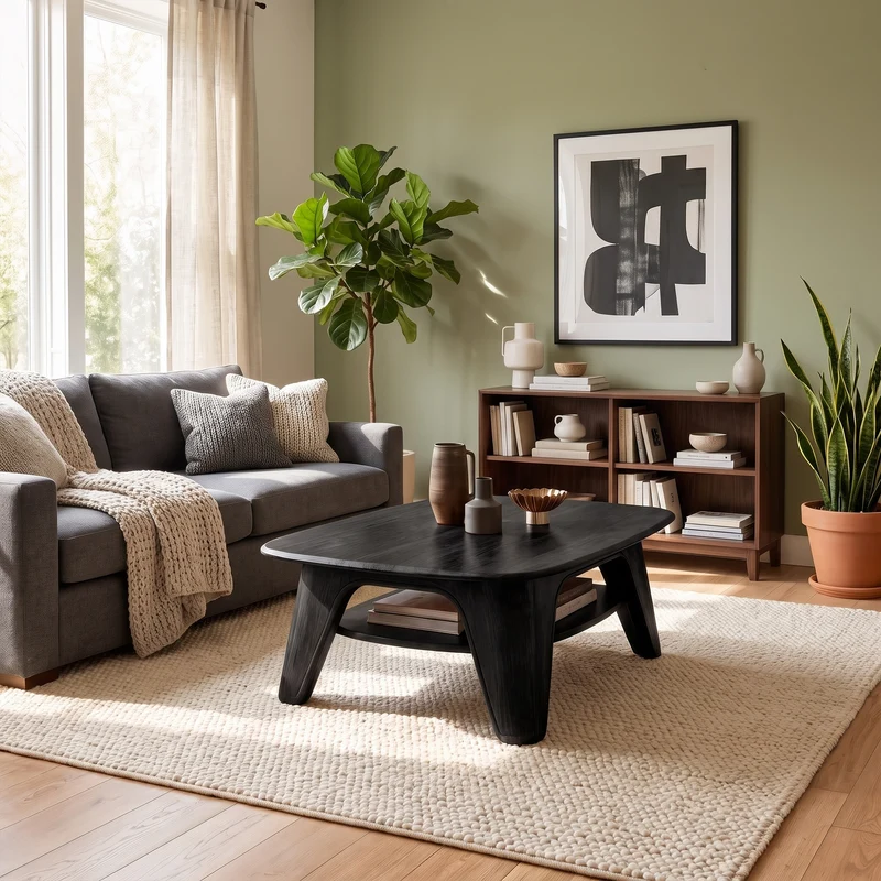 Modern Coffee Table With Curved Pillar Design For Living Room And Sitting Room SINLKICF422