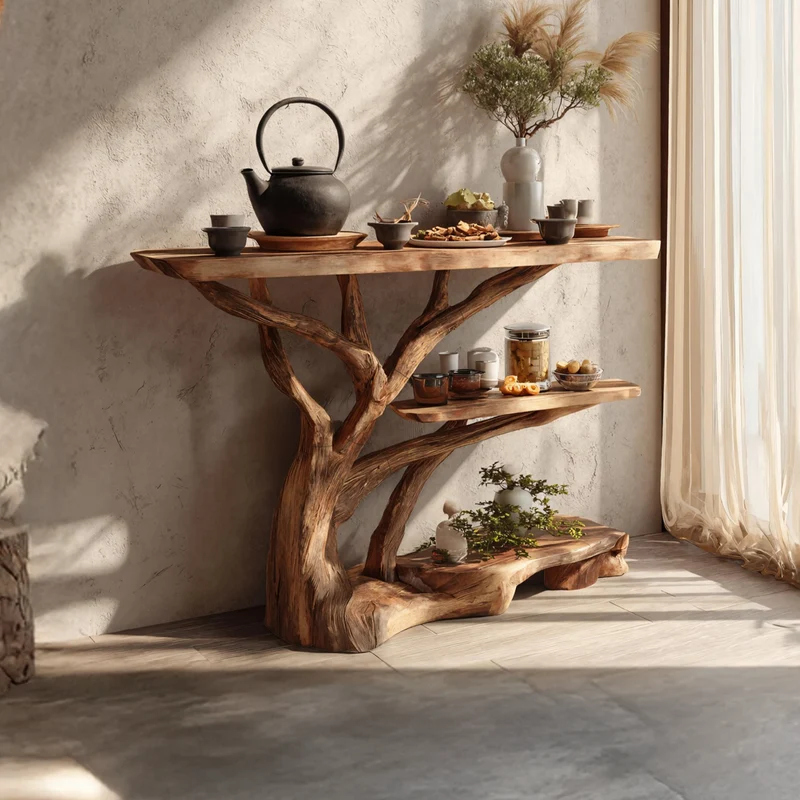 Farmhouse Solid Wood Console Table For Cozy Entryway Furniture Design SILDTTNCS066