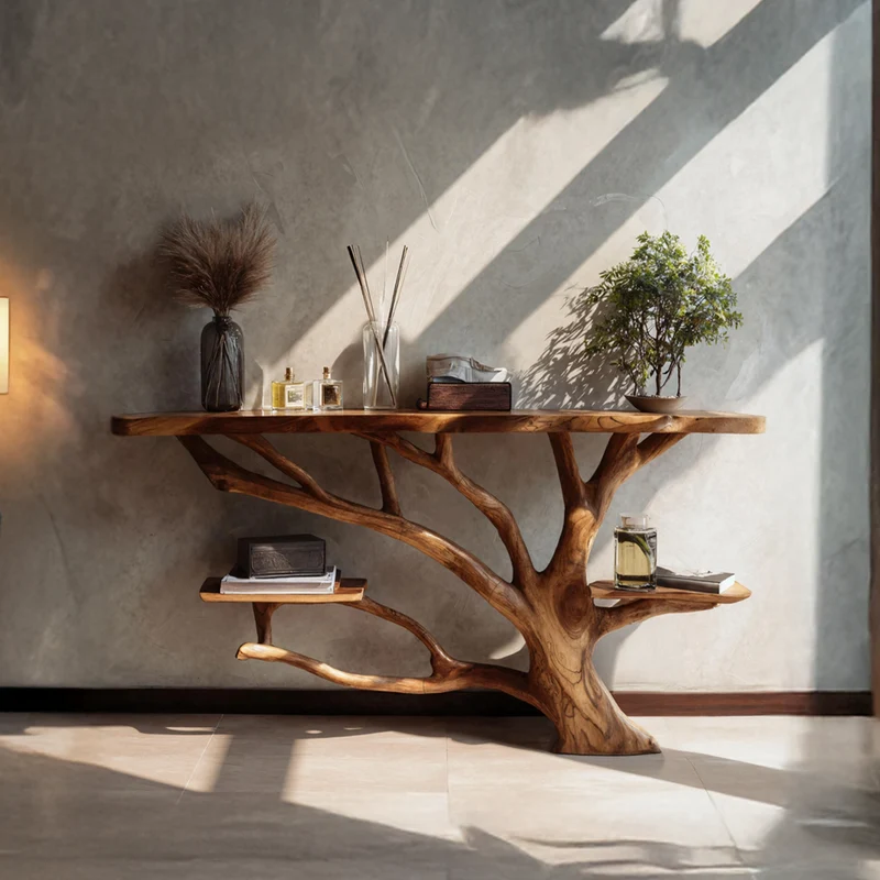 Mid Century Solid Wood Console Table For Elegant Furniture Decor SILDTTNCS029