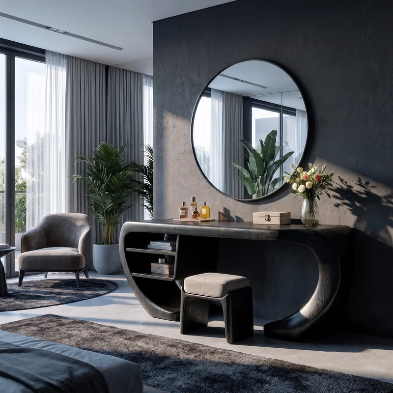 Modern Dressing Table With Open Drawer Design For Bedroom And Dressing Room SINLKIMKV094