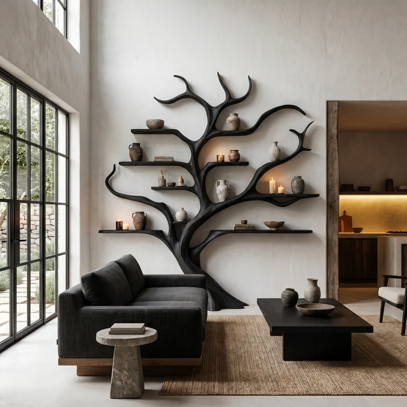 Modern Tree Bookshelf With Artistic Branch Frame For Home Office SINLHATB760