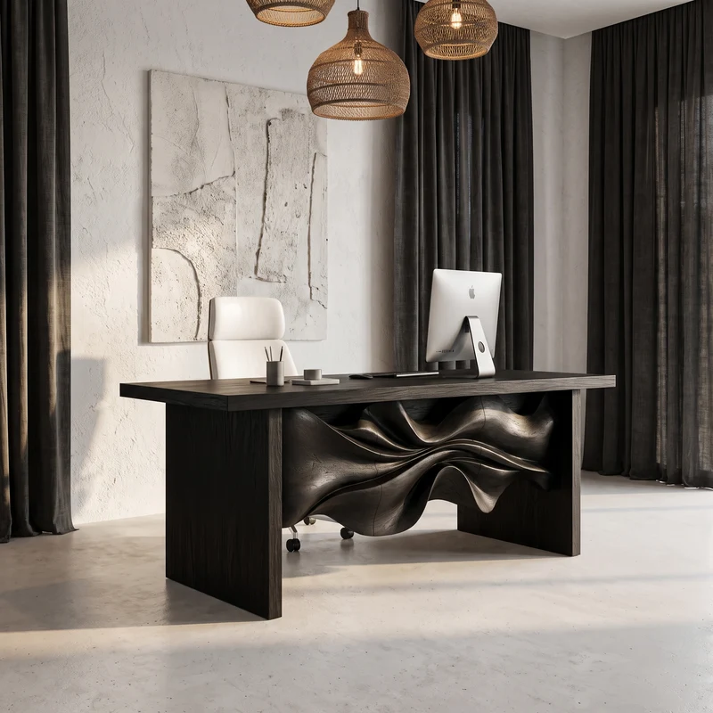 Minimalist Writing Desk Handcrafted Storage Design For Home Office SINLHADE167