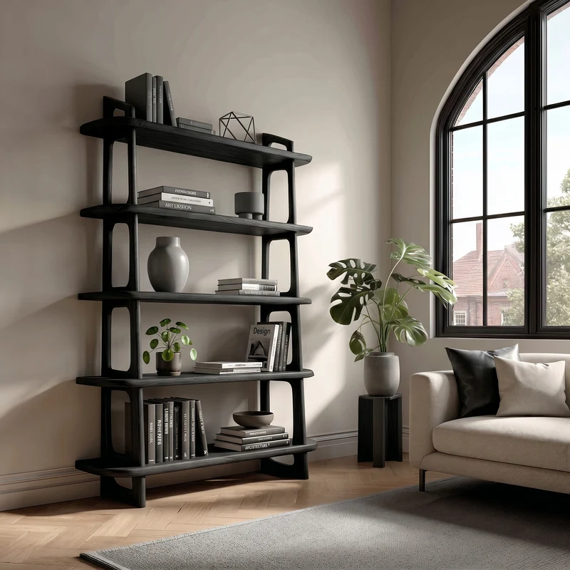Contemporary Wooden Standing Shelf For Living Room Corner RTTHHNSS031